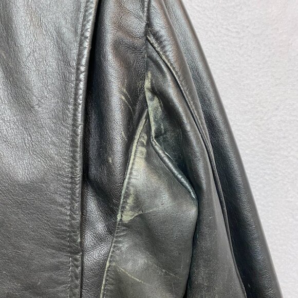 Vintage Brooks Leather Jacket Mens 42 Motorcycle Biker Belted USA 80s Lined - Picture 13 of 16